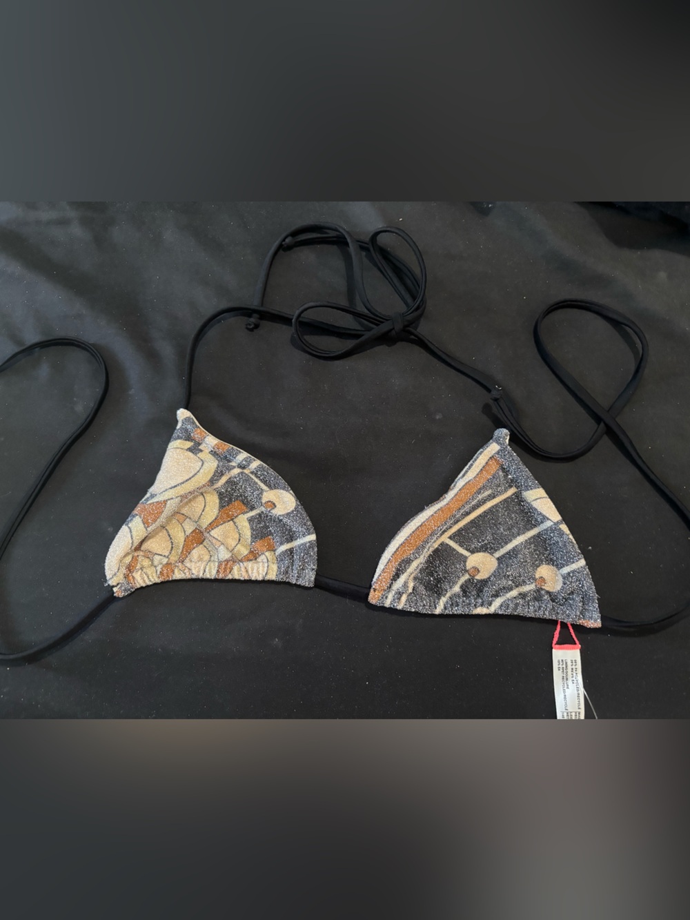 Free People Multicolor Patterned Triangle Bikini Top - metallic free est swim M